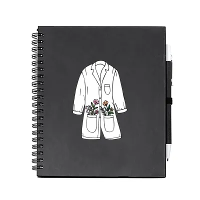 Notes/Diár čierny so zdravotníckou potlačou- biely plášť