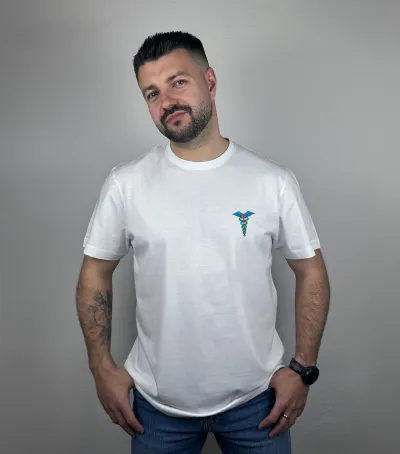 Pánske zdravotnícke tričko s potlačou- symbol zdravia