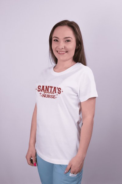 Zdravotnícke tričko Unidress- Santa´s favorite nurse