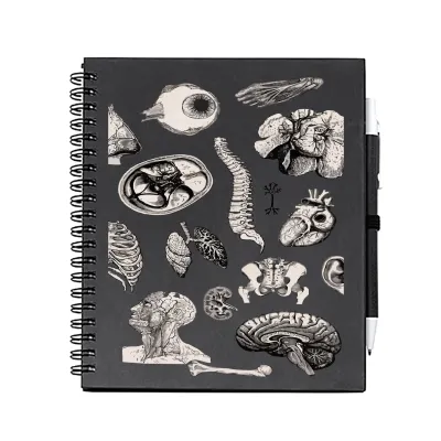 Notes/Diár čierny so zdravotníckou potlačou- Anatómia ľudského tela