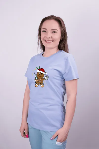 Zdravotnícke tričko Unidress-sestrička Perníková s injekciou