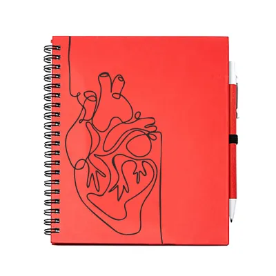 Notes/Diár červený so zdravotníckou potlačou- srdce