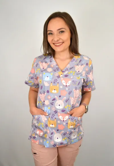 Zdravotnícka blúzka Unidress vzor zvieratká