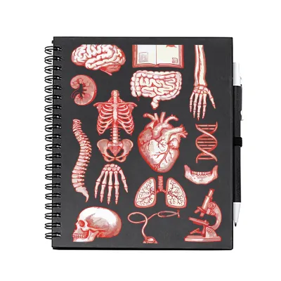 Notes/Diár čierny so zdravotníckou potlačou- ľudské časti tela