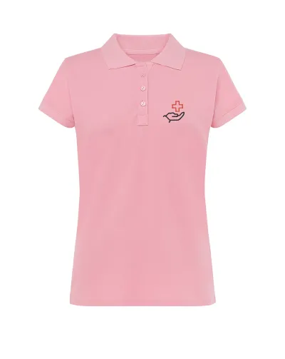 Zdravotnícka polokošeľa dámska  s výšivkou Unidress- zdravotnícky kríž v ruke