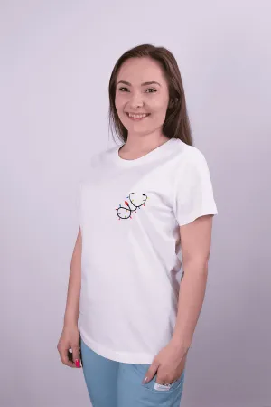 Zdravotnícke tričko Unidress-vianočný fonendoskop