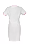 Zdravotnícke šaty na zips biele s ruž. lemom #1