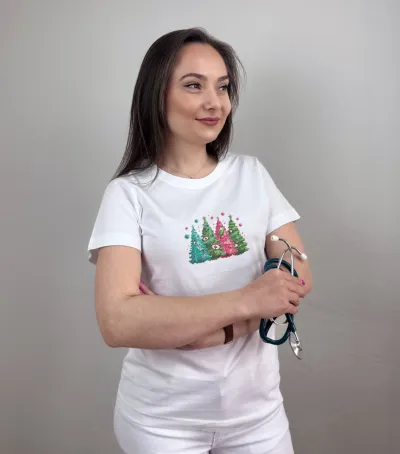 Zdravotnícke tričko Unidress- zdravotnícke vianočné stromčeky
