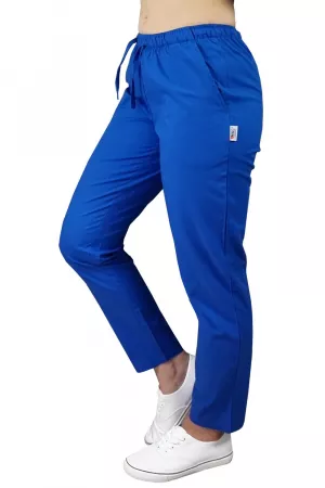 Zdravotnícke dámske bavlnené nohavice-Kráľovská modrá