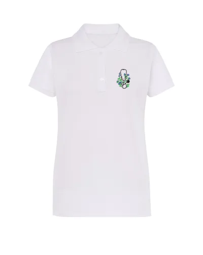 Zdravotnícka polokošeľa dámska s výšivkou Unidress- fonendoskop s kvetmi