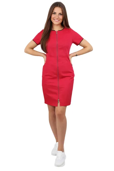 Zdravotnícke šaty na zips ružové