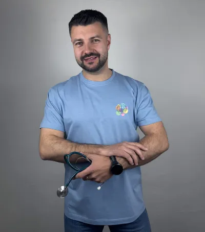 Pánske zdravotnícke tričko s potlačou- Mozog