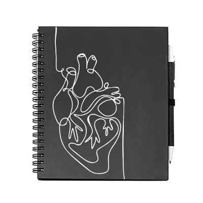 Notes/Diár čierny so zdravotníckou potlačou- srdce
