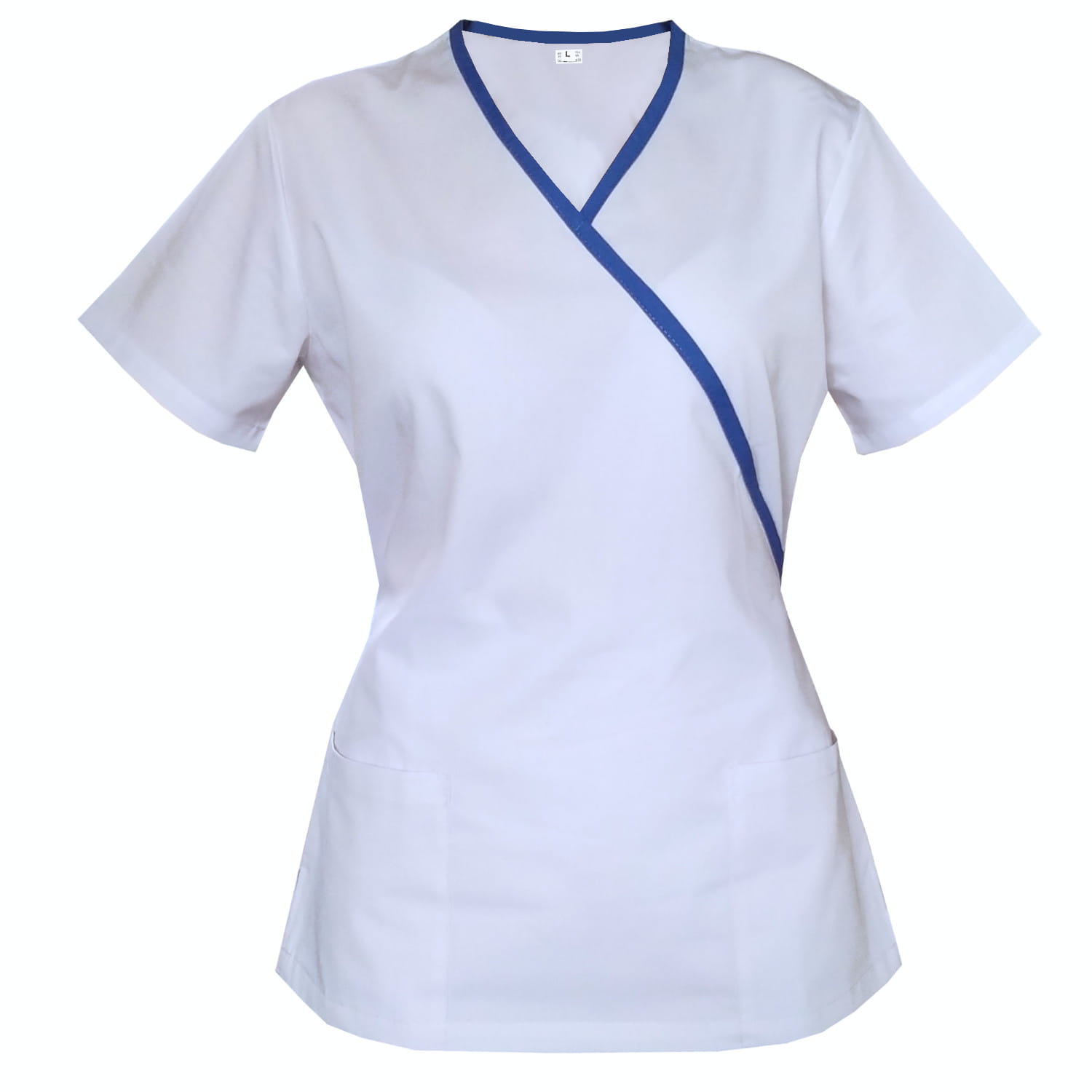 Zdravotnícka Blúzka Biela S Modrým Lemom #1