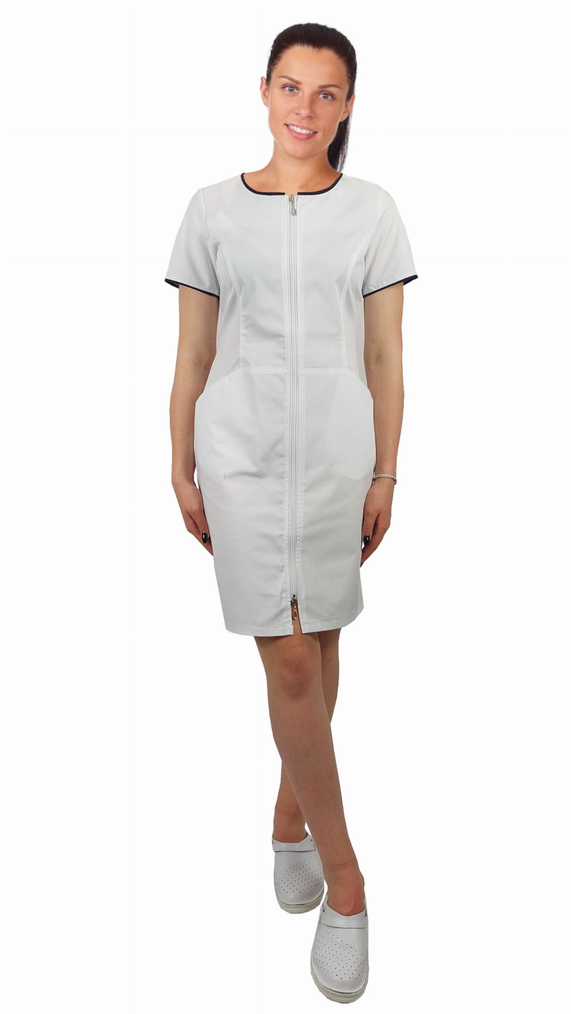 Zdravotnícke Šaty na Zips Biele #4